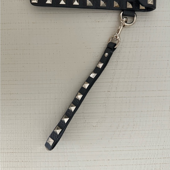 Grey Valentino Rockstud Calfskin Pouch - Picture 4 of 12